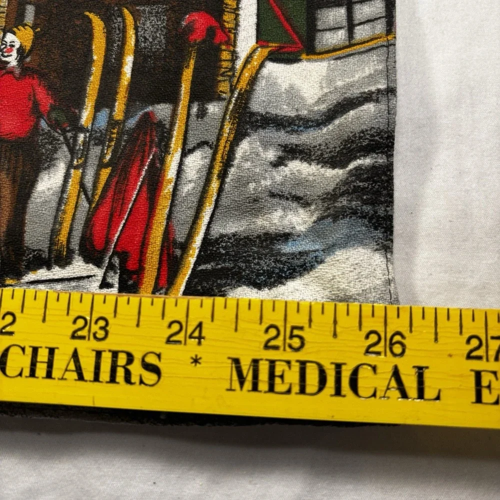 Vintage Winter Snow Mountains Scene French Tapestry Wall Decor 18x26